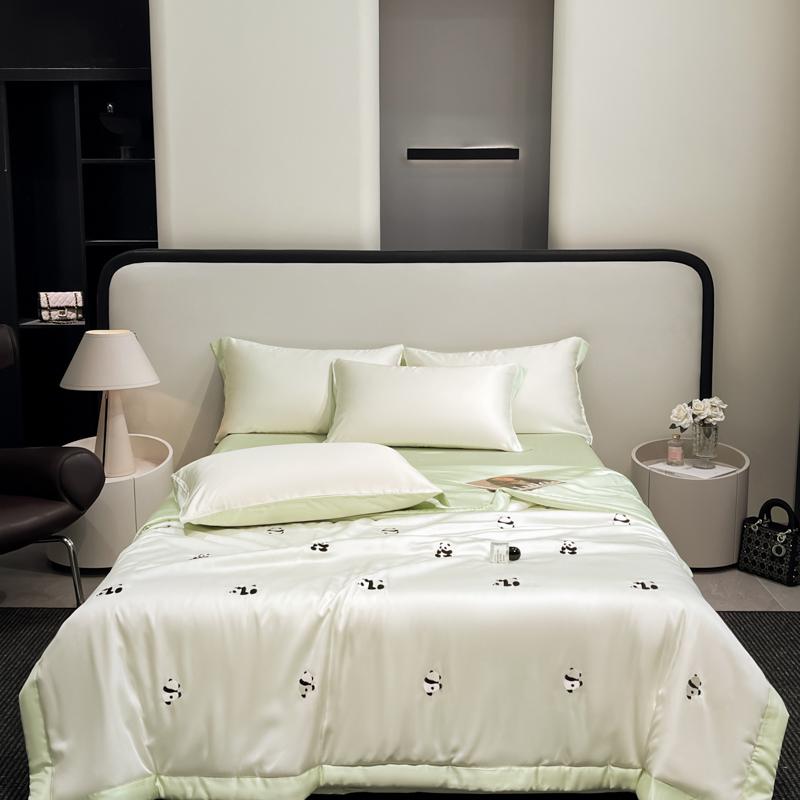 Princess Summer Quilt Korean Soft  Washed Silk Full Embroidery Tencel Cool Quilt  Women Girl For Summer Comforter Bedding