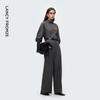 LANGZI Rabbit Ear Back-Tie Stand Collar Blouse