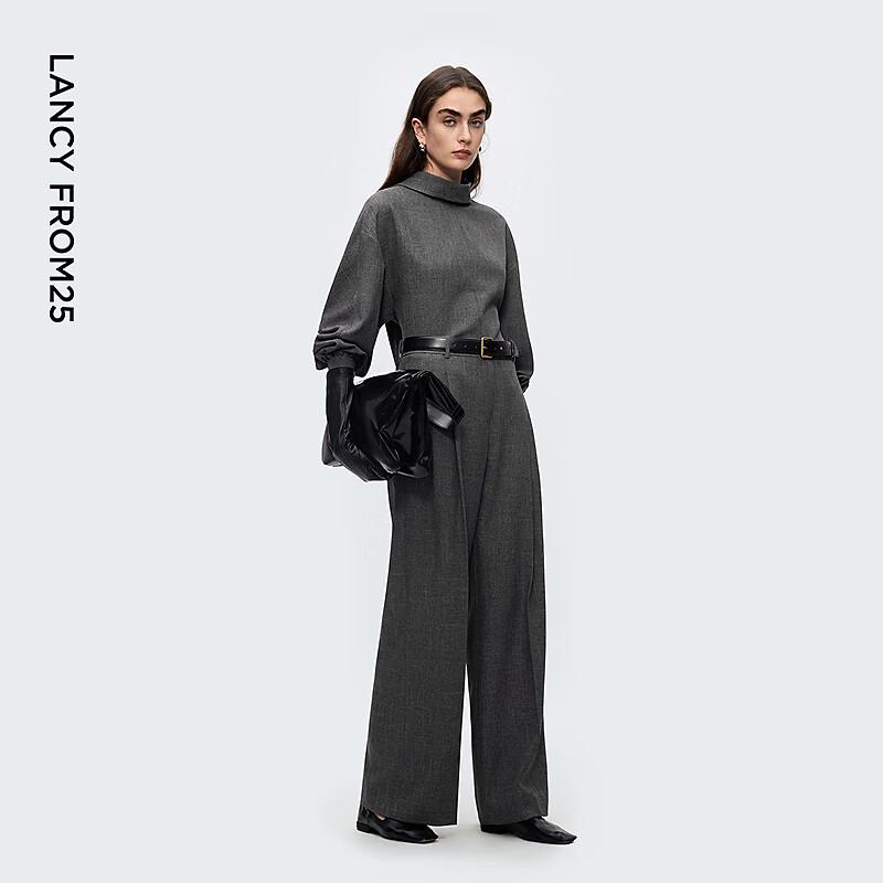 LANGZI Rabbit Ear Back-Tie Stand Collar Blouse
