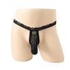 Mens Lingerie Thong Open Elephant Thong Safety Button Underwear Low Rise G-String Mesh See Through Long Penis Sheath Panties