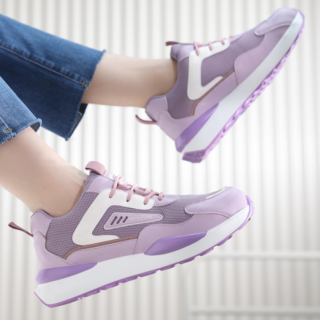 Fashion Women Steel Toe Safety Shoes Breathable Work Shoes Protective Work Sneakers Lightweight Sports Non-slip Safety Work Shoes Woman