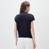 Women's Mulberry Silk Blend Embroidered Short Sleeve Knit Top