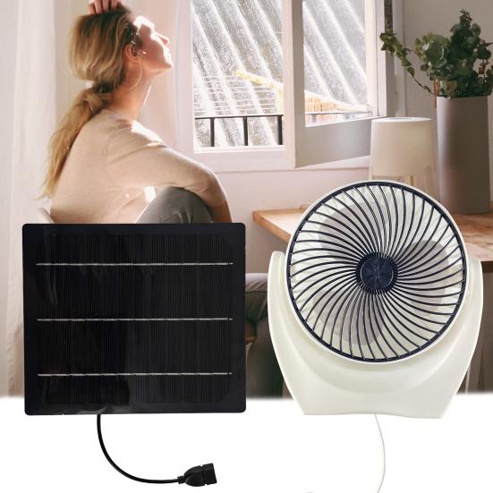 Solar Panel Fan High Conversion Efficiency Strong Airflow Low Noise Portable Design Solar Powered Camping Fan Outdoor Air Cooler