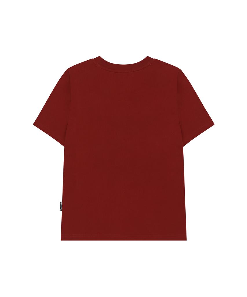 ODDSTUDIO Face Grunge Graphic Regular Fit T-Shirt - Maroon Red