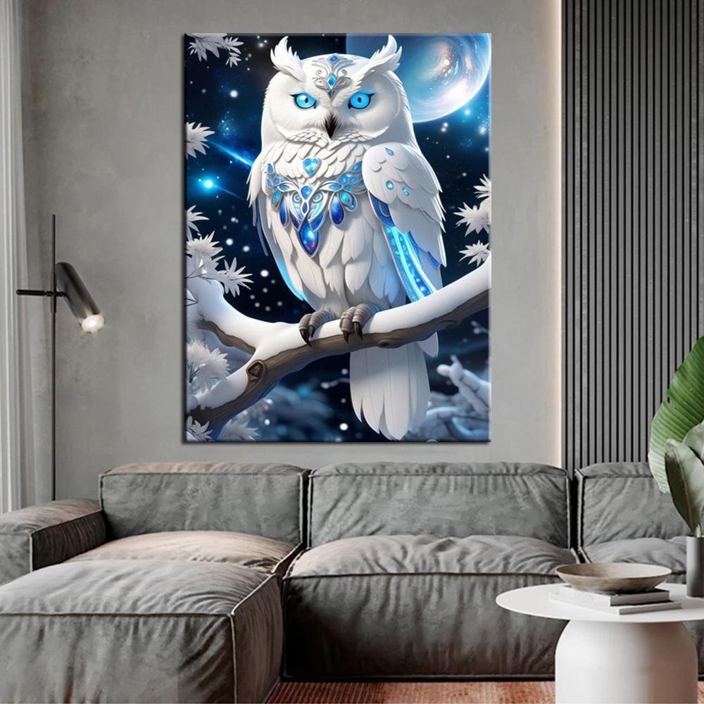 Cute White Owl Picture Full Drills 5D Diamond Painting Mosaic Embroidery Diy Cross Stitch For Home Decorations J3644