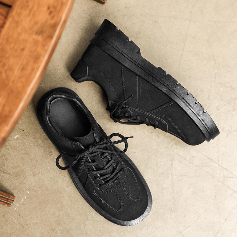 Fashion Mens Suede Leather Shoes Sport Thick Soled Luxury British Business Brand Formal Work Platform Fashion Casual Shoes Zapatillas