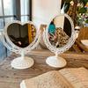 Desktop Mirror  Classic Vintage Elegant Tabletop Makeup Mirror  Heart-Shaped Princess Mirror