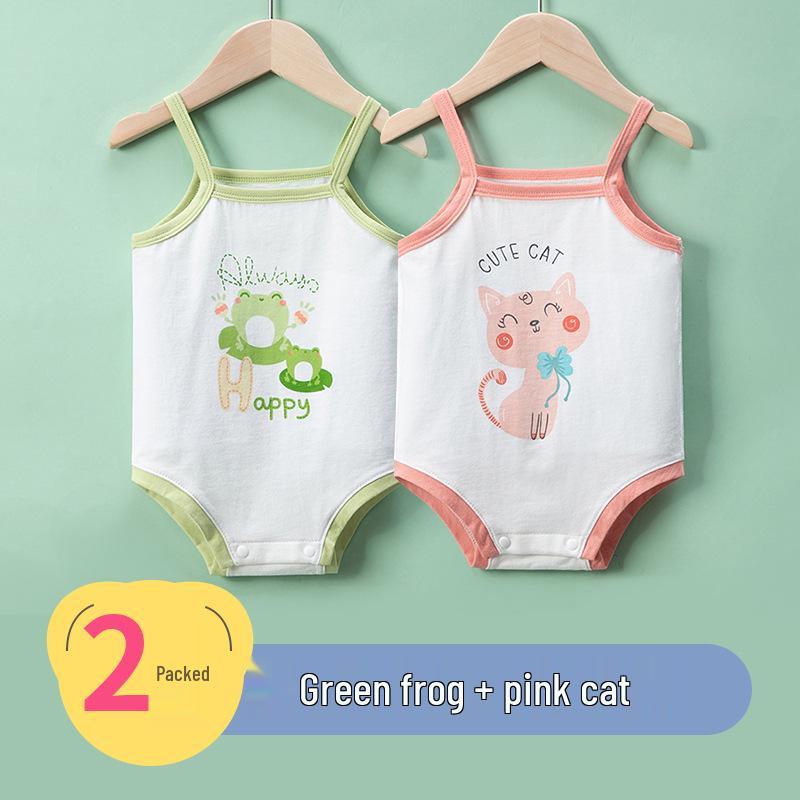 Newborn Infant Sleeveless Romper - Cute Strappy Summer Bodysuit for Boys & Girls