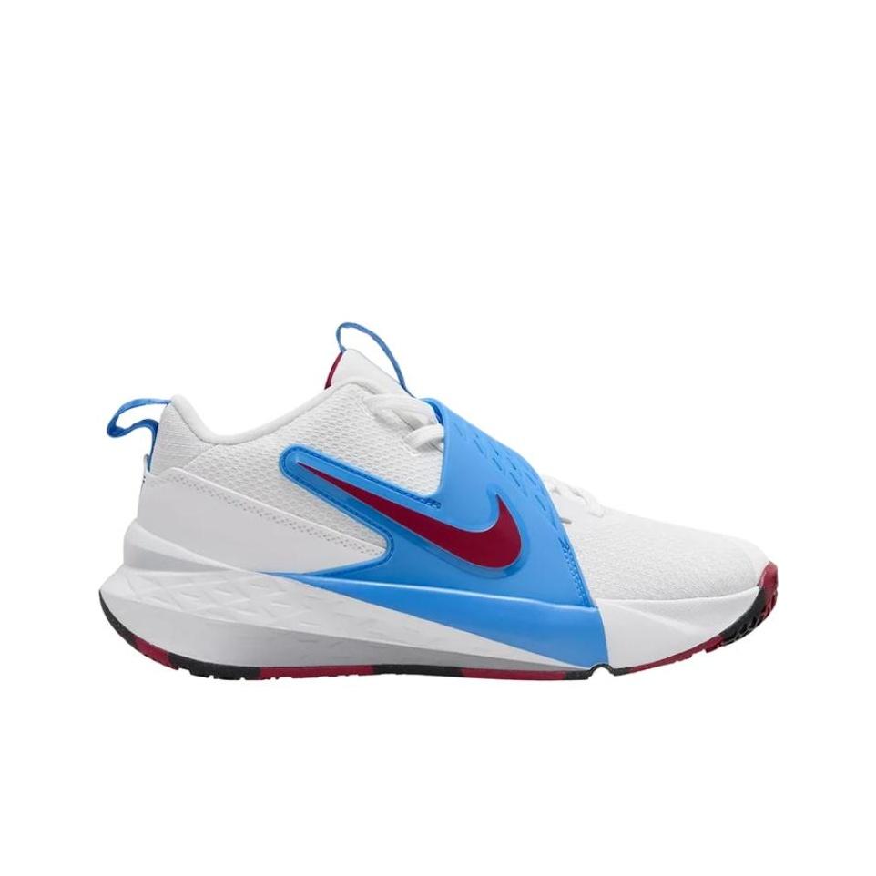 Nike Team Hustle D 12 Abrasion Resistant Low top Children's Basketball Shoes White Blue Red Teenagers HF6279-102
