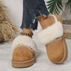 Cross-border Thick-soled Snow Boots Women's Hairy Mouth Bag Head Thickened Cotton Drag Women's Velvet Warm Indoor Home Can Wear Cotton Shoes Outside