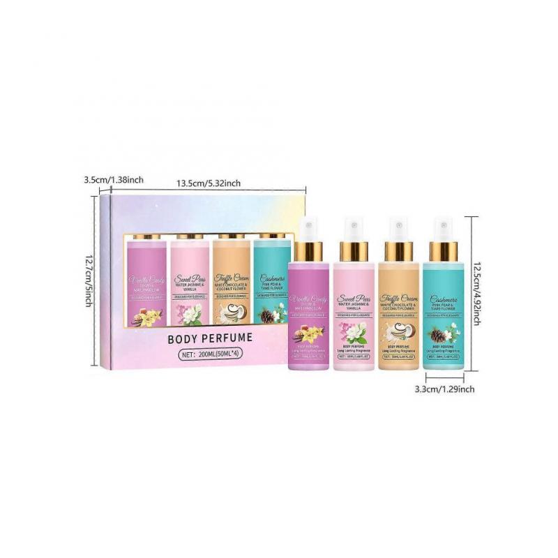 Unique Body Mist Set - Perfumes for Women - Body Spray for Women - Vegan Cruelty-Frees - 4 Pcs Body Perfume Fragrances Spray 200ml