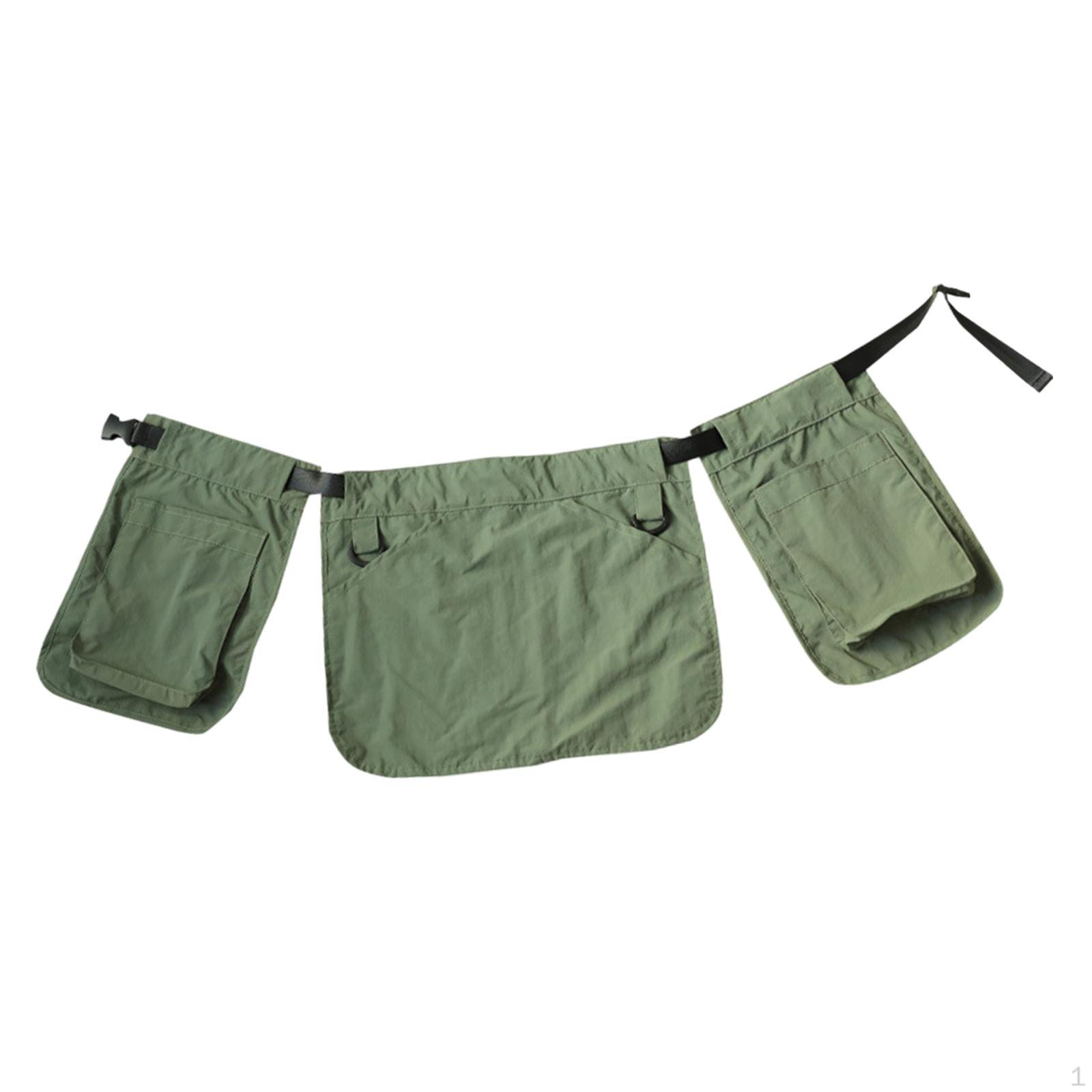 

Waist Bag Outdoor Belt Adjustable Fashion Waterproof Pack Apron for Workout Camping зелений