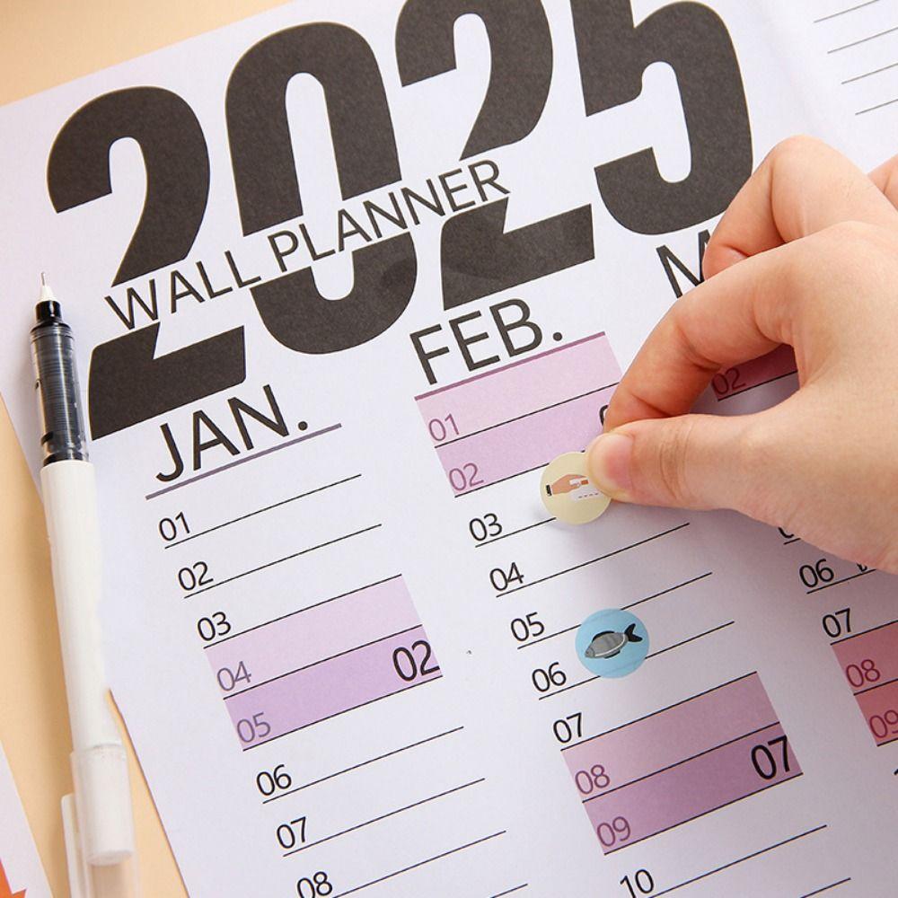 Foldable 2025 Calendar Planner Sheet Plastic Schedule Organizer  For School Office