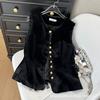 Xiaoxiangfeng Black Velvet with Fashionable Outer Wear Stacked Sleeveless Suit Small Vest Women's 2025 Vest