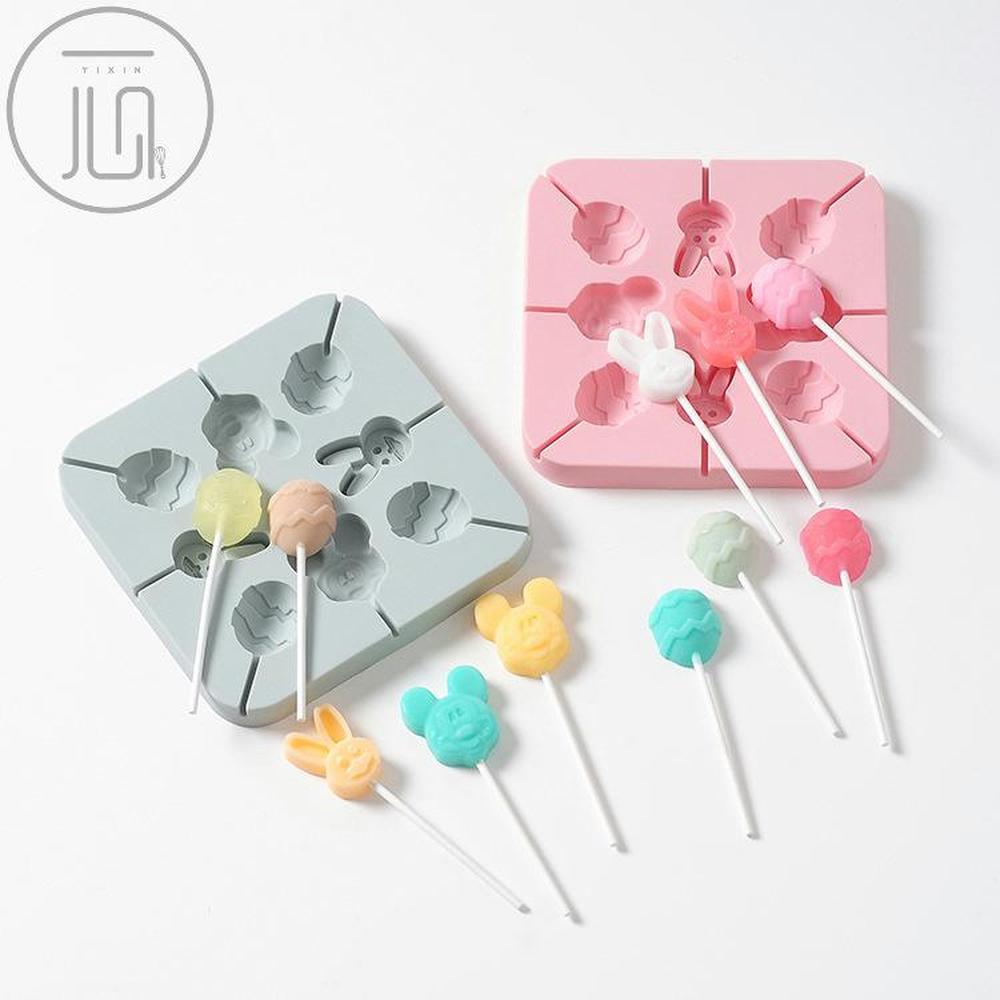 Silikon kalıp pişirme DIY aracı lolipop çikolata çocuk kare şeker kalıbı