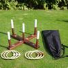 Riesenspiel Ringewerfen Rustikal mit Aufbewahrungstasche Holz für Familie, Kinder, Hinterhof, Rasen,