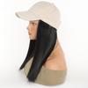 Lange gerade Baseball-Perücke, synthetische natürliche Bob-Perücke, schwarzer Hut, Perückenkappe mit blonden Haaren, verstellbare Baseballkappe