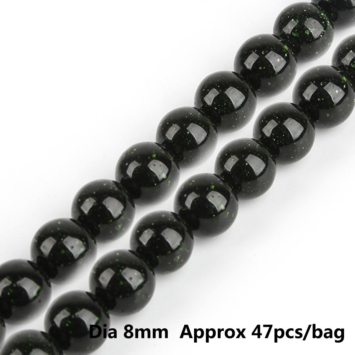 

Натуральный свободный камень, темно-зеленый зернистый песчаник, круглые бусины для изготовления ювелирных изделий, браслет-подвеска «сделай сам», 15 дюймов, нить 4/6/8/10 мм 8mm 47pcs