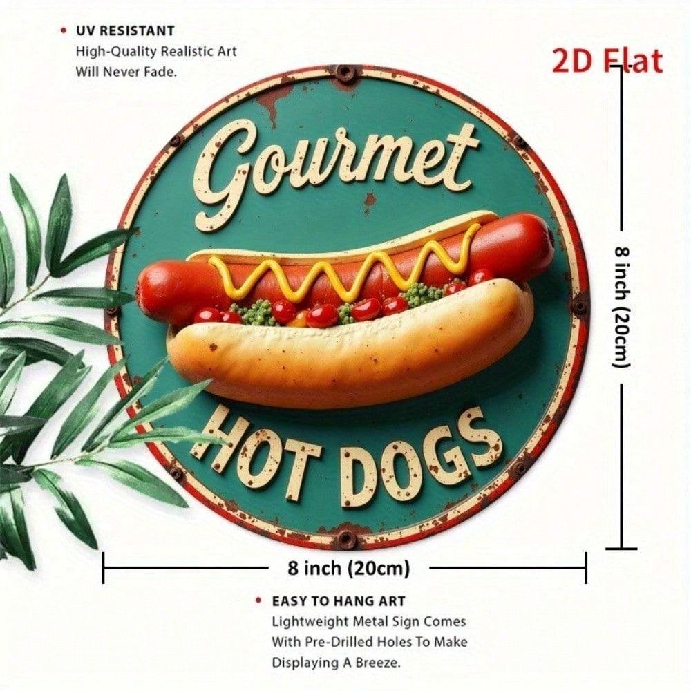 Metallschild Hot Dog Vintage Blechposter Wandkunst Retro Küchen Dekoration Bar Geschenk
