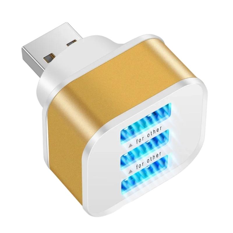 

USB2.0 Адаптер 3 Порти USB Розширювач Швидка Зарядка Множинний USB Розгалужувач Автомобільний Адаптер Мобільний Живлення Розширювач Конектор золотий