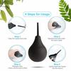 GNEGKLEAN Black Silicone Enema Bulb Kit 7.6oz Clean Anal Douche for Men Women with 19.7in Hose+4 Replaceable Nozzle (Black)