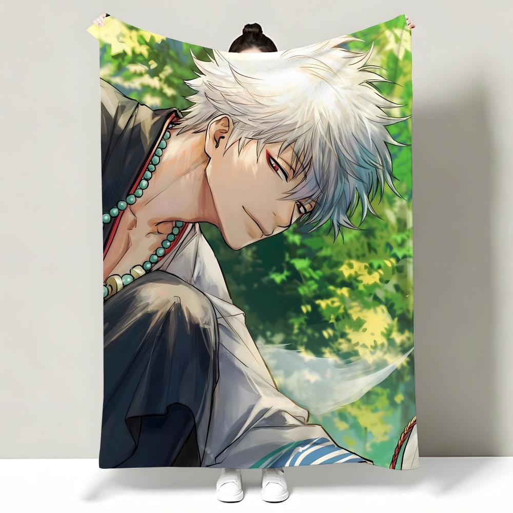Anime G-Gintama Throw Soft Warm Flannel Throw Blanket, Multi-use for Sofa Bed Office Nap
