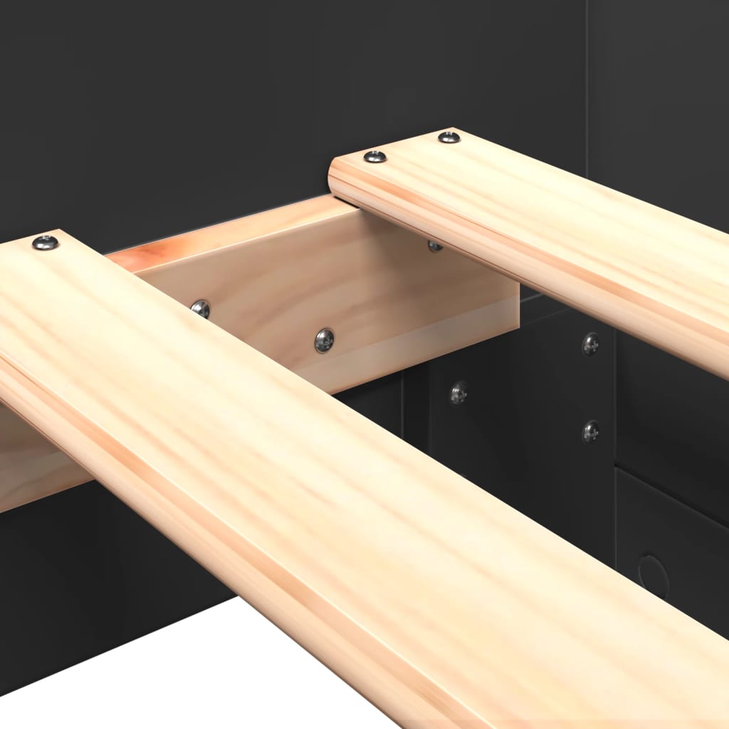 Bed Frame Black 75 X 190 Cm Particleboard