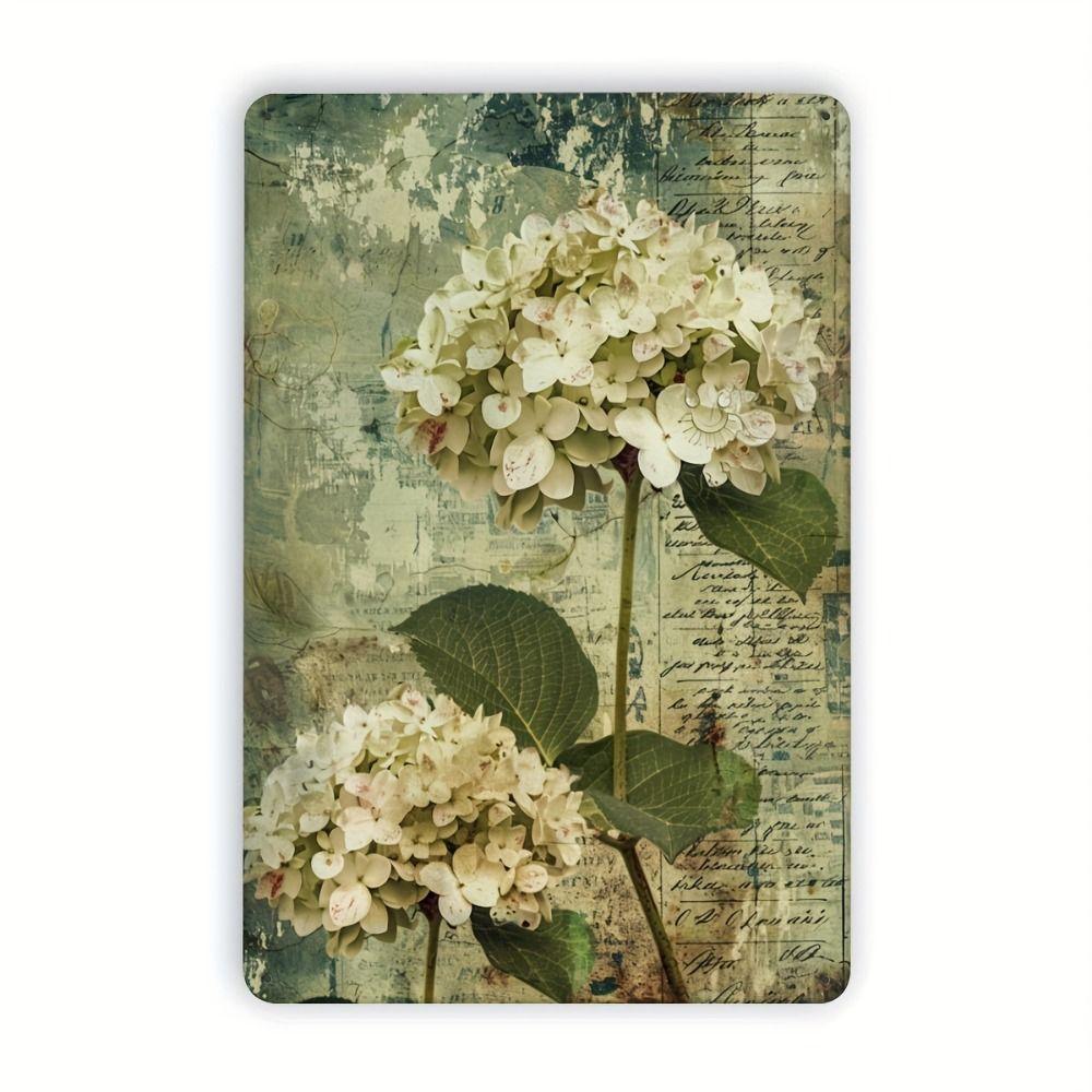Vintage Metal Tin Sign Bird Feeding Chicks on Flowers Florist Decor For Living Room 20x30cm