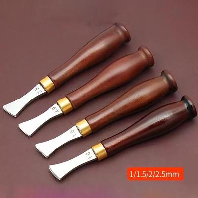4 Pcs 1.0/1.5/2.0/2.5mm Leather Shallow Slot Leather Edge Creaser Leather Crimping Working Tool Leather Tool