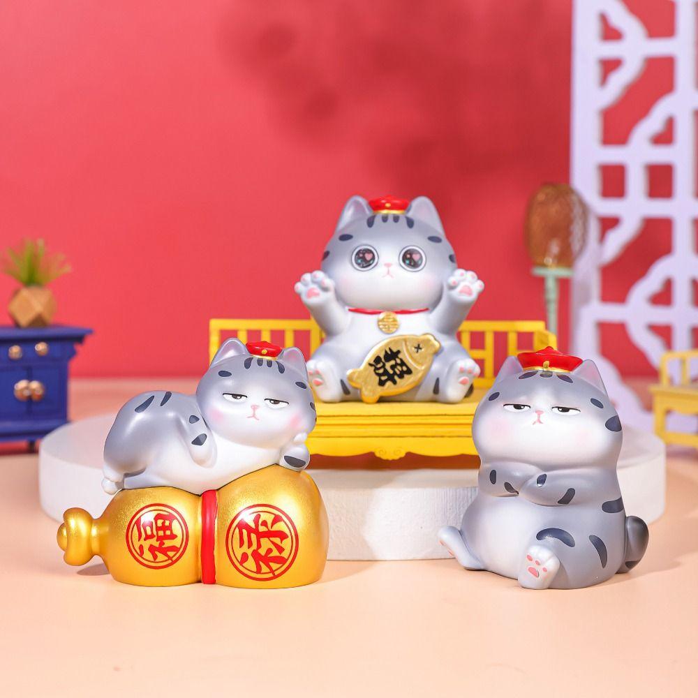 Miniature Mini Resin Doll Funny Cartoon Cat Ornaments Supremo Cat Ornament  Dollhouse Decoration