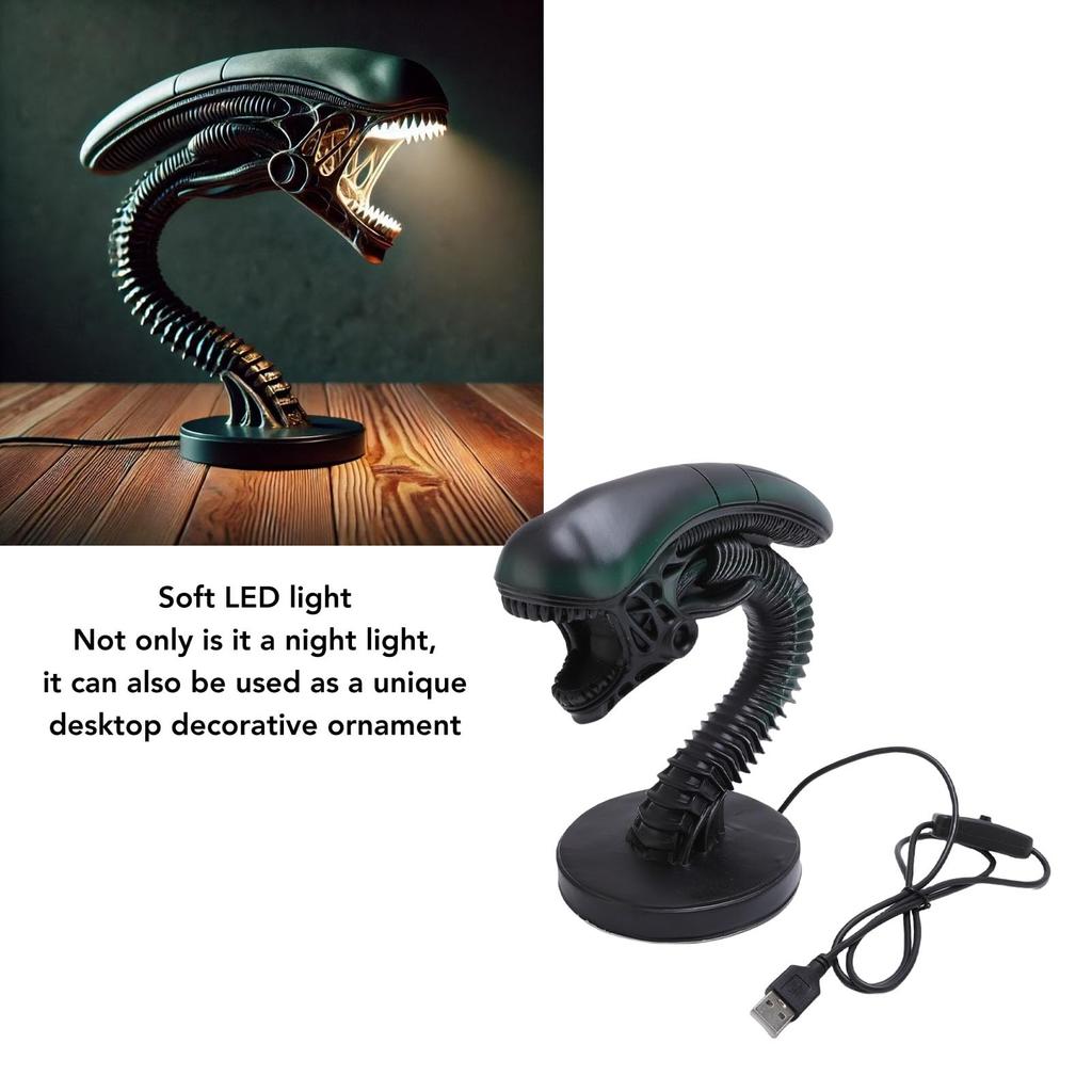Dpofirs SF Alien Resin Lamp Comfortable LED Night Light Alien Table Lamp for Reading Area (Style 1)