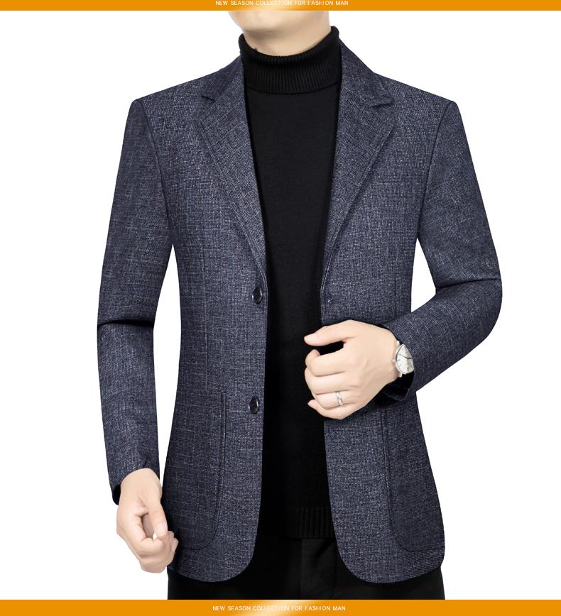 

Woodpecker Men s Single-Breasted Suit Jacket - Middle-Aged Spring/Autumn Business Casual Dad s Style XXXL