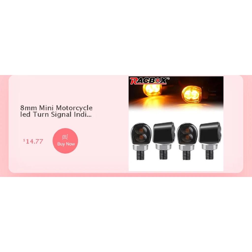 8mm Mini led Motorcycle Turn signal Light lamp Indicators Blinker clignotant moto led for honda yamaha kawasaki cafe racer 12V