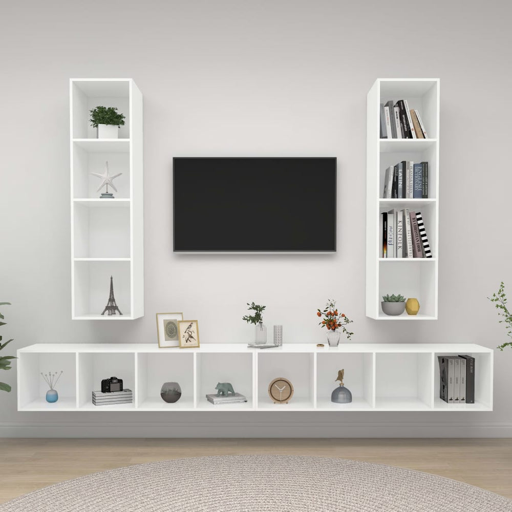Meubles TV muraux 4 pcs  Bois d'ingénierie