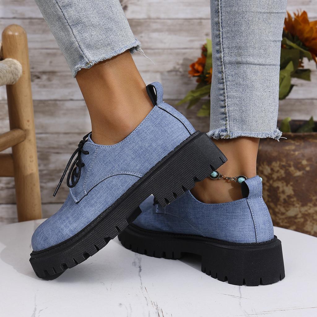 Retro Thick-Soled One-Pedal Loafers Women'S Small Leather Shoes Round Head Thick Heel Single Shoes Large Size Women'S Shoes