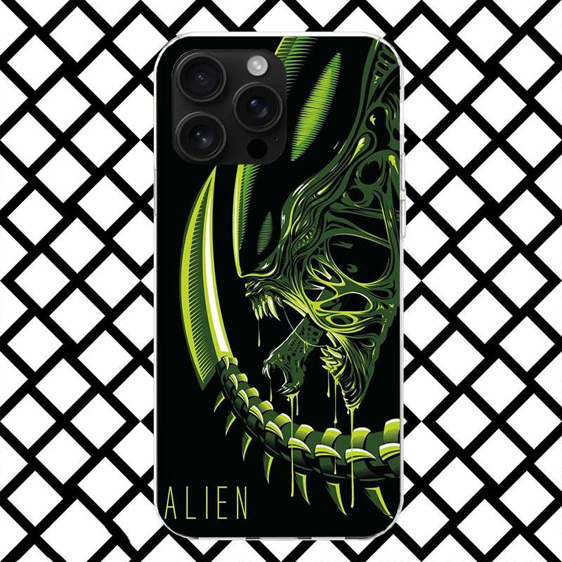Cool A-Alien X-Xenomorph Phone Case for iPhone 17 Air 16 16E 15 14 Plus 13 Mini 12 11 Pro Max 7 8 + SE 2020 Soft Cover Fundas 17