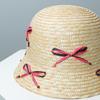 Original Design Wheat Straw Woven Bucket Hat with Bow, Breathable Sun Protection, Fashion Versatile Summer Beach Cap for Women