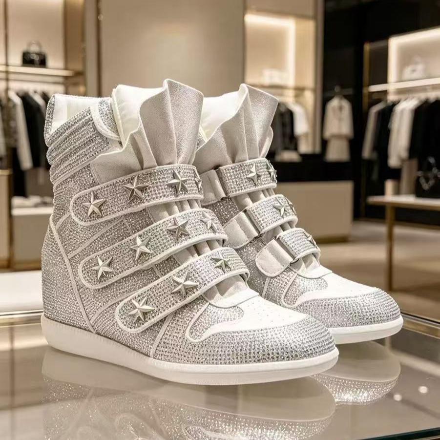 Scarpe da Ginnastica Alte da Donna Rialzanti, Scarpe Casual.