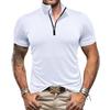 Men's New Outdoor Sports Short Sleeve Zipper Shirt American Standing Collar High Spring Quick Dry Short Sleeve T-shirt