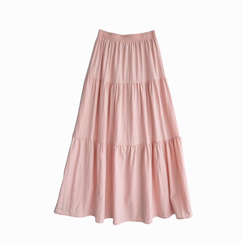Women's High Waist Cake Skirt for Spring New Mid-length Loose Hip-covering Small Person with Big Umbrella Skirt