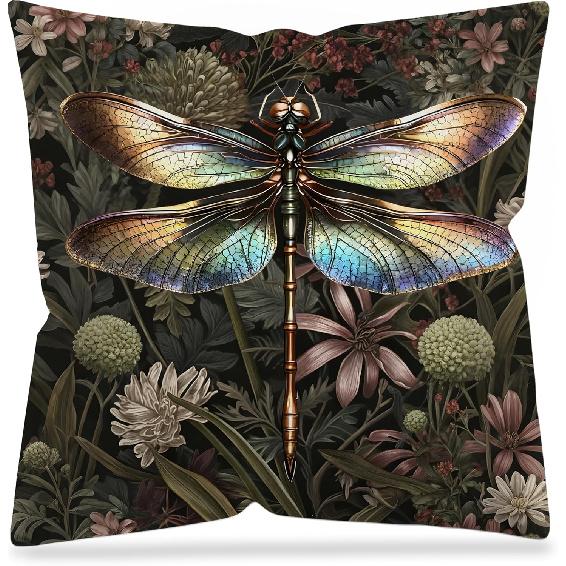 Vintage Floral Deer Pillow Covers, Cottagecore Room Home Decor, Art Nouveau Botanical Forest Deer Decorative Pillow Covers for Home Bedroom Living