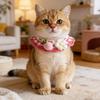 Spring Pet Scarf Knitted Cat Scarf Cute Dog Bib Pink Strawberry Accessories Neck Collar Bib
