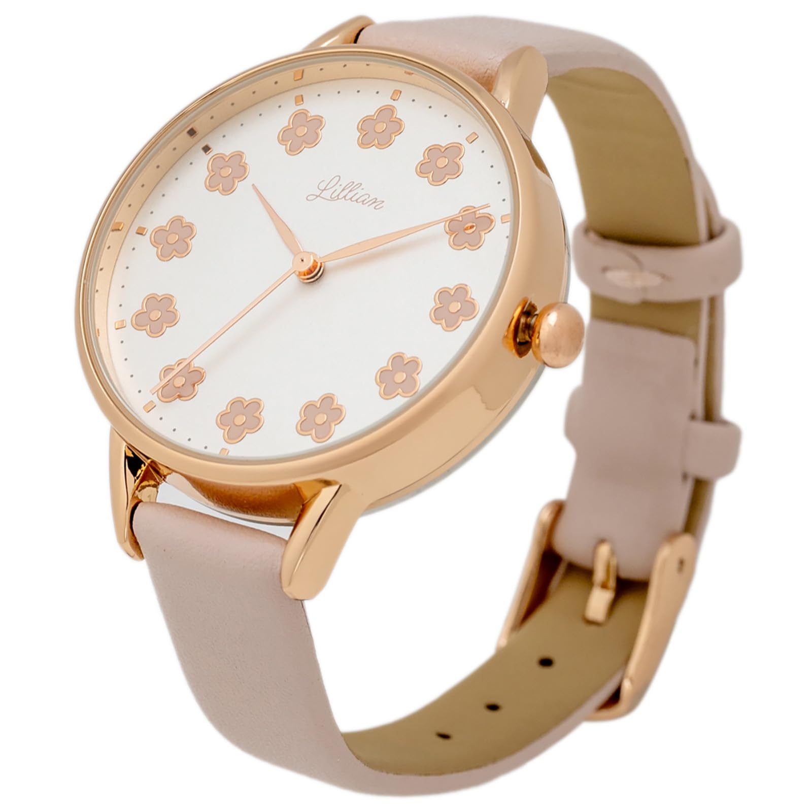 

[Fieldwork] Women s Watch Analog Leather Strap Pink JN018-3 Beige