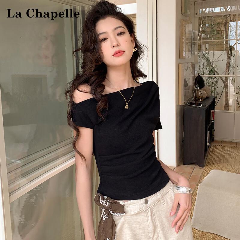 La Chapelle Women s Asymmetrical Shoulder Lyocell Slim-Fit Top M