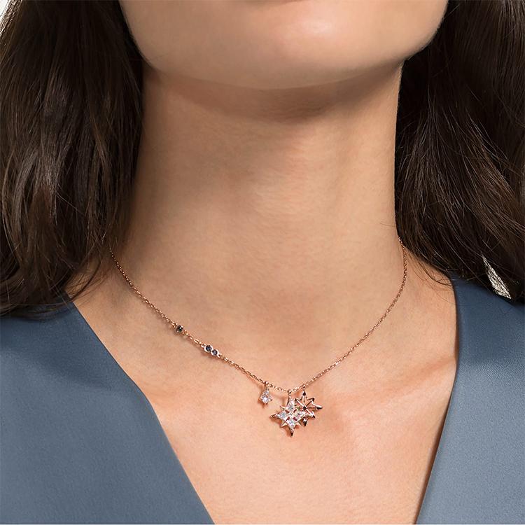 Swarovski Symbolica Artificial Crystal Necklaces Womens Rose Gold tone Plated