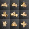 New 1/2 BSP Pneumatic Plumbing Connector Tee Type Male/Female Thread Brass Pipe Fitting Copper Fittings