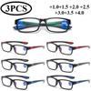 3Pcs Neutral Classic Full Frame Presbyopia Glasses Stylish Anti-Blue Light High Definition Eye Protection Reading Glasses