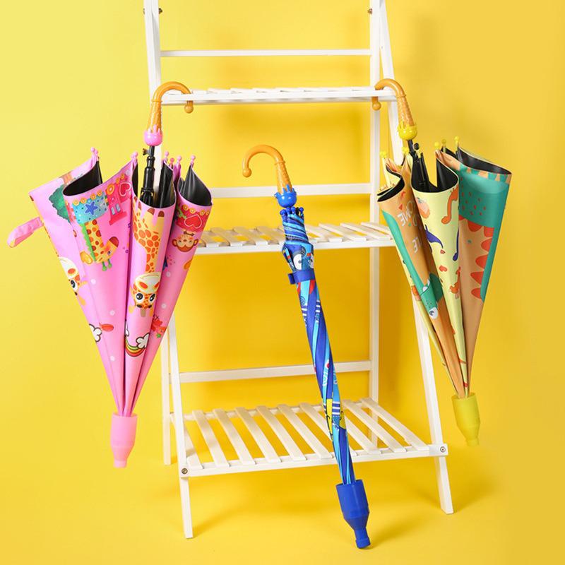 Creative Kids' Waterproof Semi-Automatic Cartoon Umbrella with Sunshade and Sunscreen for All-Weather Use