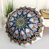 1pc Mandala Artwork, Ornamental Design Automatic Umbrella - Stylish, Durable, with 8-Rib Manual Open Design, Elegant Black Handleyy250920233