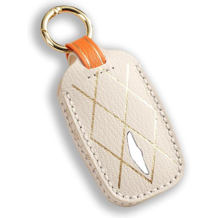 Premium Leather 8-Button Key Fob Cover Case for Genesis GV80 G80 2025, for Genesis GV60 G70 G90  2024 2025 Remote Key Accessories (White) 8-Button белый